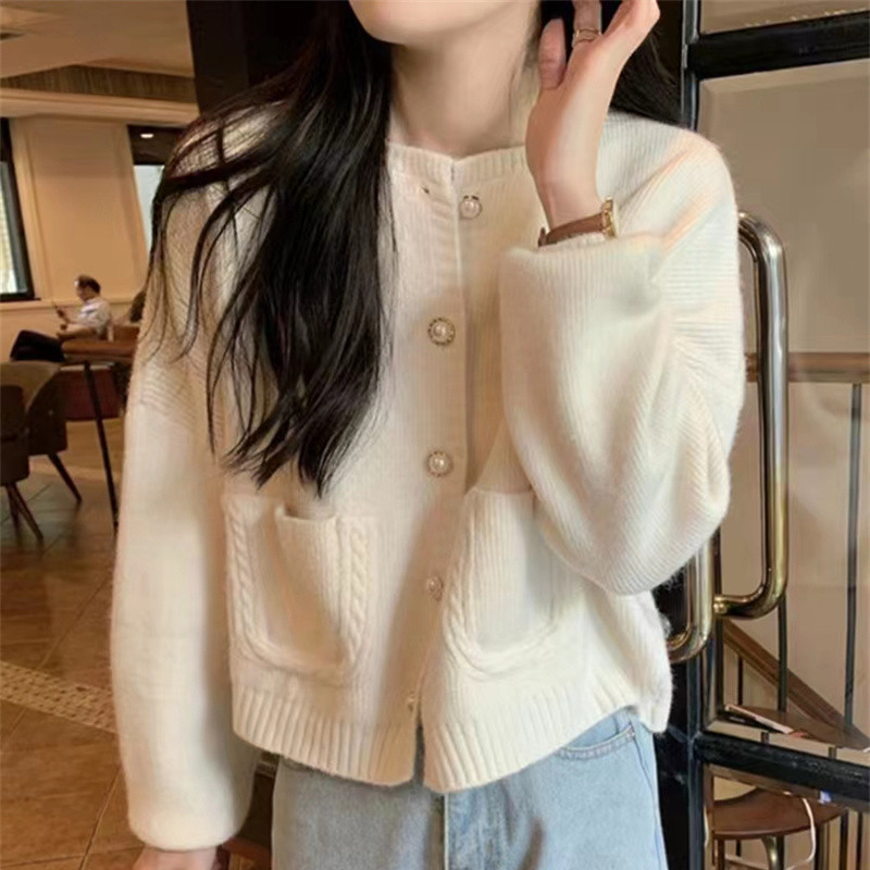 ニットカーディガン レディース 秋冬 トップス 体型カバー ニットコート ニットセーター 長袖カジュアル 前開き 着痩せ アウター 