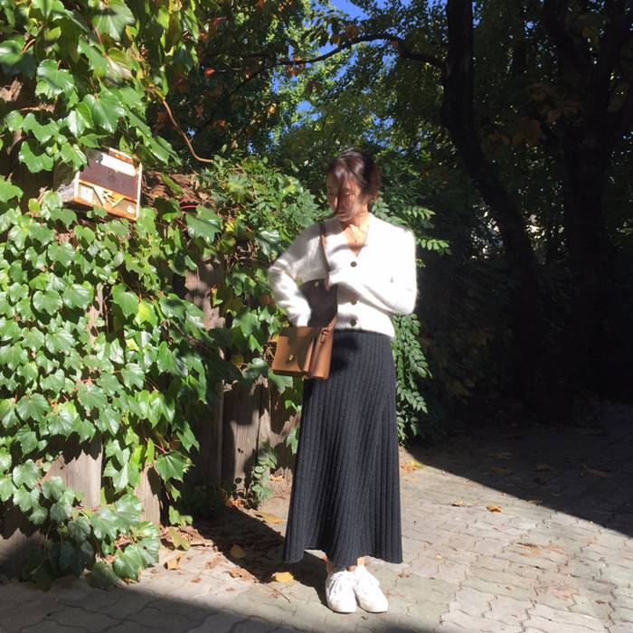 ニットスカート レディース ロング丈 ロングスカート マキシ丈 スリット 体型カバー 秋 ウエストゴム ボハイウエスト 無地 スカート 