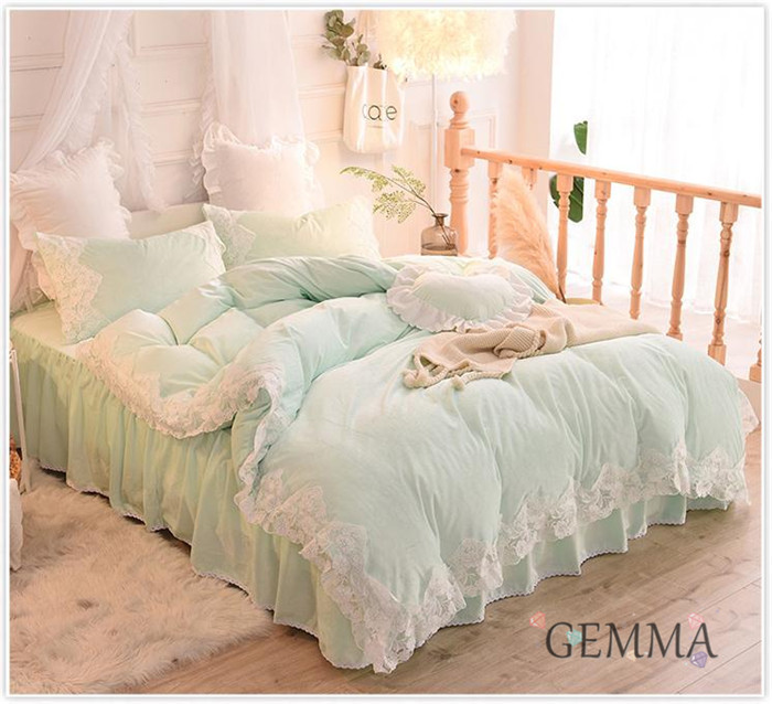 送料無料 布団カバー ベッドカバー 枕カバー ふわふわ モコもこ フランネル 3点セット 女の子 プリーツ 姫系 4点セット プレゼント 起毛 