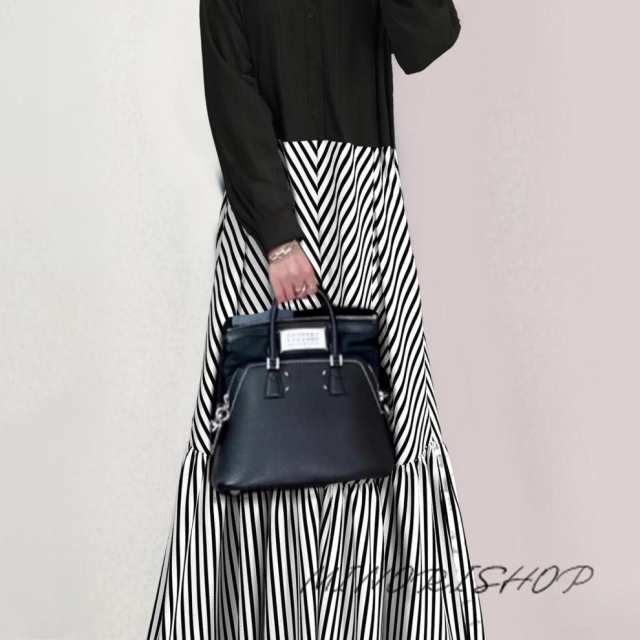 ワンピース レディース 春 秋 長袖 ロングワンピース切り替えワンピ ゆったり マキシ丈 可愛い 通学 秋服 通勤 体型カバー 