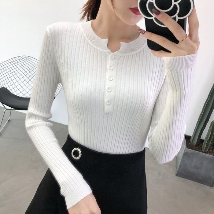ニット セーター ニットソー インナー 長袖 レディース プルーオーバー おしゃれ 可愛い エレ春秋 シンプル トップス 