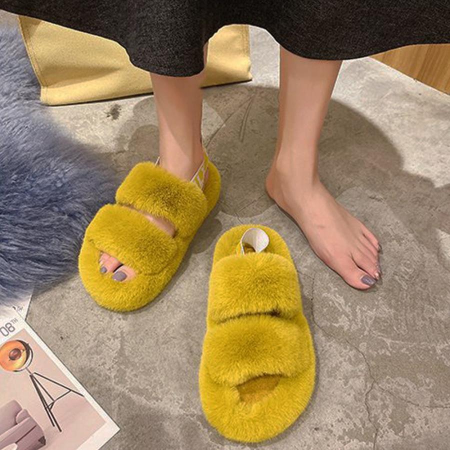 ファーサンダル レディースファースリッパ  
