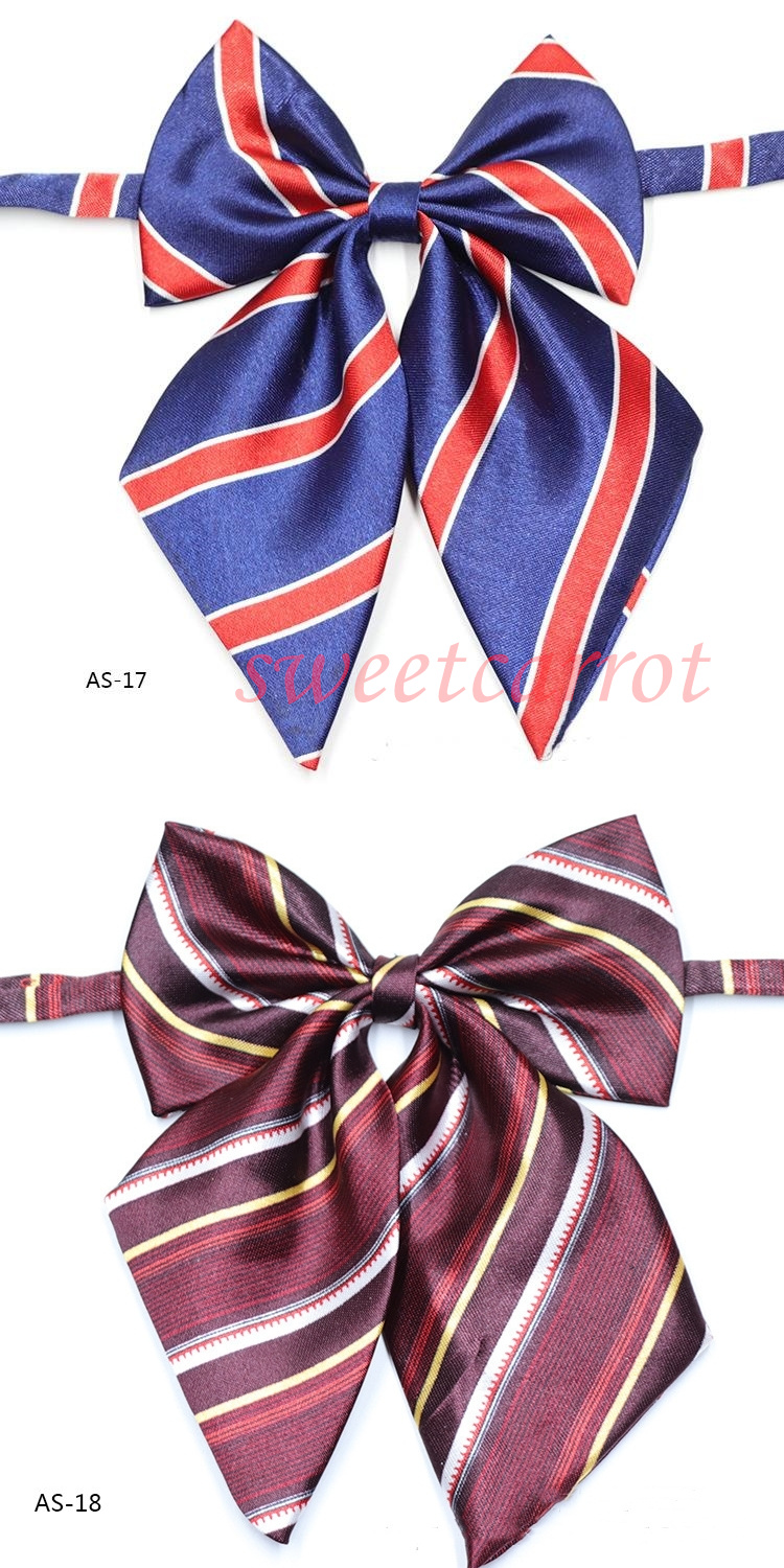 46COLOR スクールリボン お洒落 女子高生 韓国風 レディース ワンタッチ セーラー服 ストライプ 中学生 プレゼント リボン 業務用 かわいい 制服リボン 