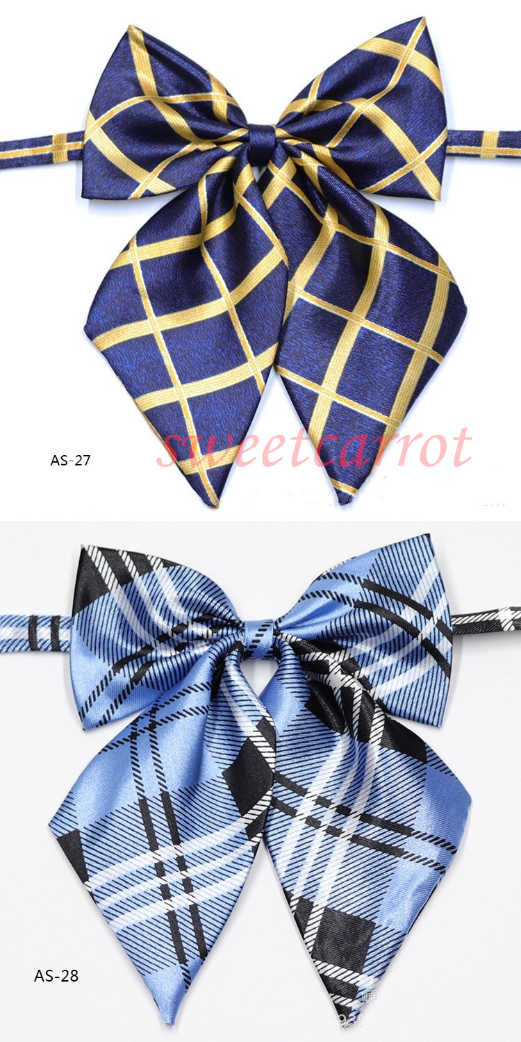 46COLOR スクールリボン お洒落 女子高生 韓国風 レディース ワンタッチ セーラー服 ストライプ 中学生 プレゼント リボン 業務用 かわいい 制服リボン 