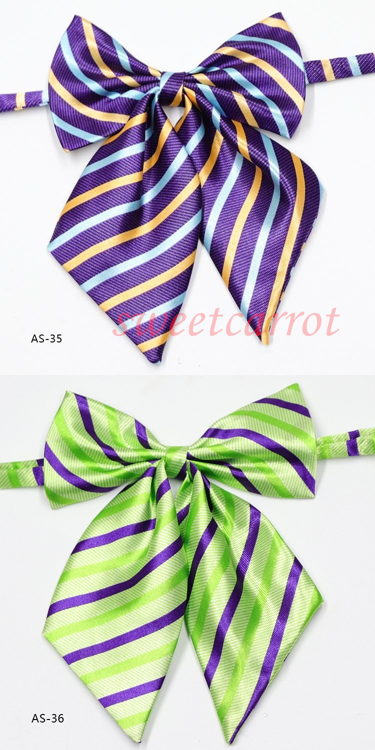 46COLOR スクールリボン お洒落 女子高生 韓国風 レディース ワンタッチ セーラー服 ストライプ 中学生 プレゼント リボン 業務用 かわいい 制服リボン 