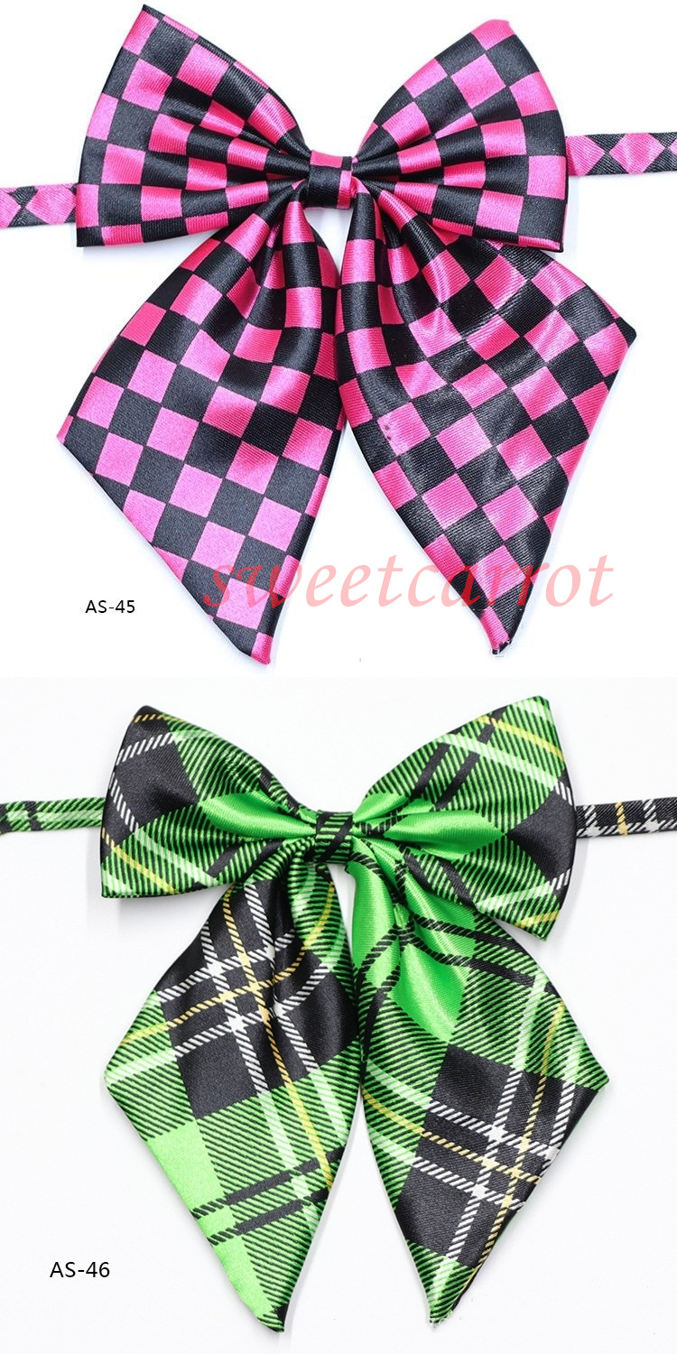 46COLOR スクールリボン お洒落 女子高生 韓国風 レディース ワンタッチ セーラー服 ストライプ 中学生 プレゼント リボン 業務用 かわいい 制服リボン 