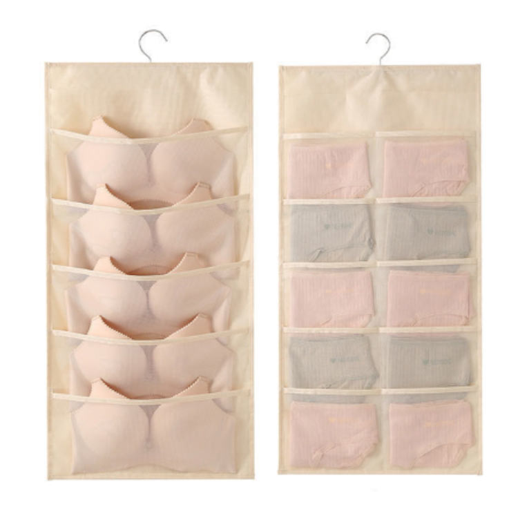 2個セット 30ポケット 靴下収納 下着収納 ハンガー式 吊り下げ ブラ スリム 整理整頓 ショーツ 2TYPE 収納 ウォールポケット 両面収納 