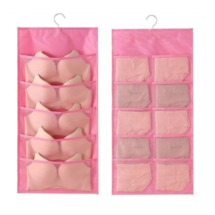2個セット 30ポケット 靴下収納 下着収納 ハンガー式 吊り下げ ブラ スリム 整理整頓 ショーツ 2TYPE 収納 ウォールポケット 両面収納 