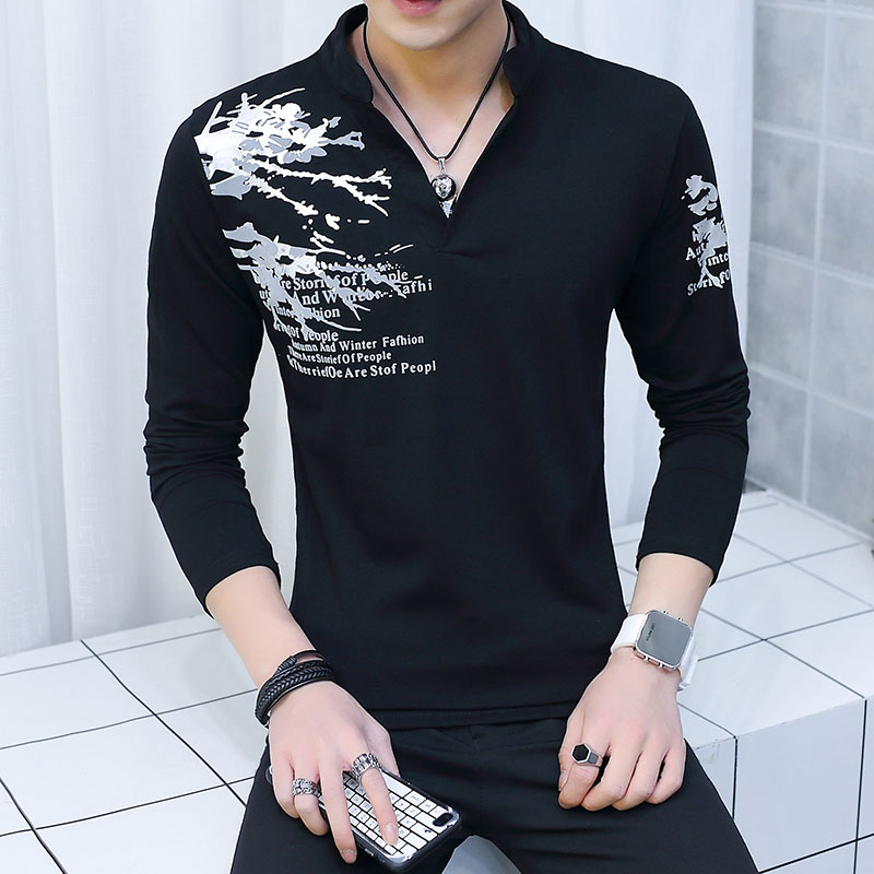 ヘンリーネックTシャツ メンズ ロンT 長袖 無地 ロングTシャツ ティーシャツ 春服 トップス インナー 