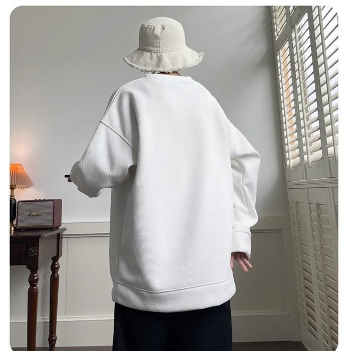 トレーナー Tシャツ メンズ 長袖Tシャツ ワッフル生地 クルーネック 通学 カジュアル 秋 長袖 ロゴ おしゃれ トップス 春 