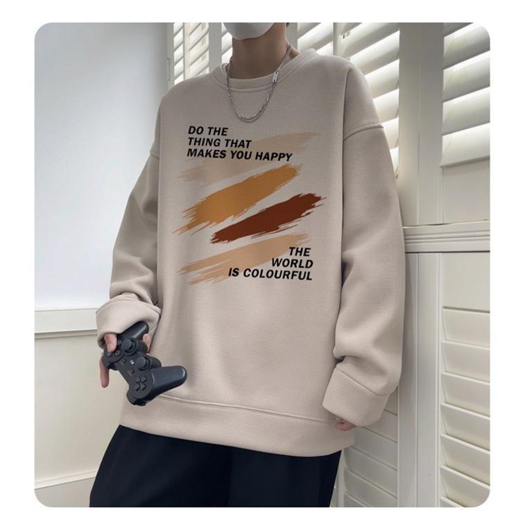 トレーナー Tシャツ メンズ 長袖Tシャツ ワッフル生地 クルーネック 通学 カジュアル 秋 長袖 ロゴ おしゃれ トップス 春 