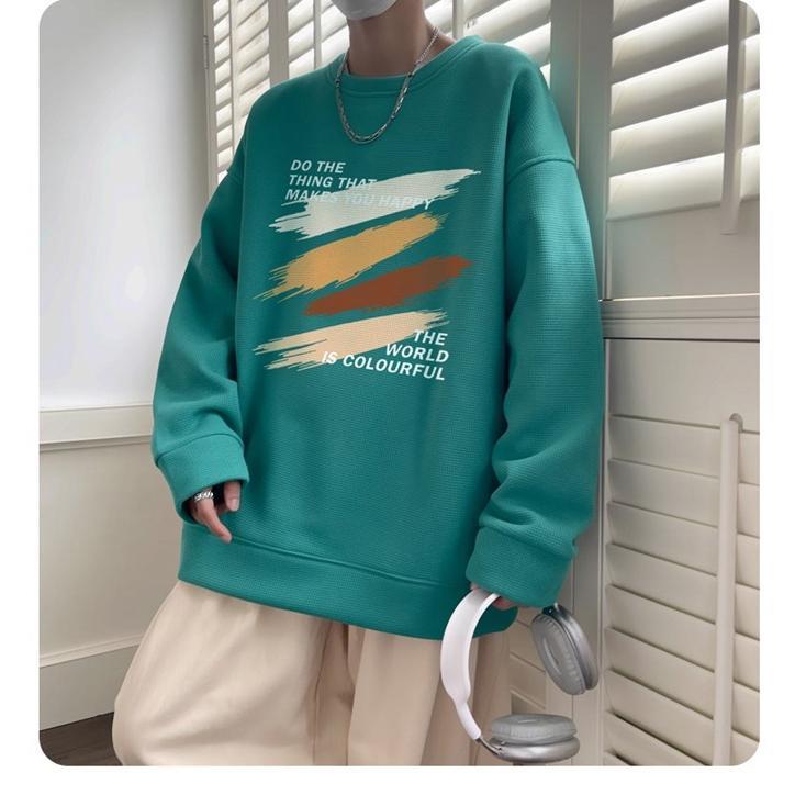 トレーナー Tシャツ メンズ 長袖Tシャツ ワッフル生地 クルーネック 通学 カジュアル 秋 長袖 ロゴ おしゃれ トップス 春 