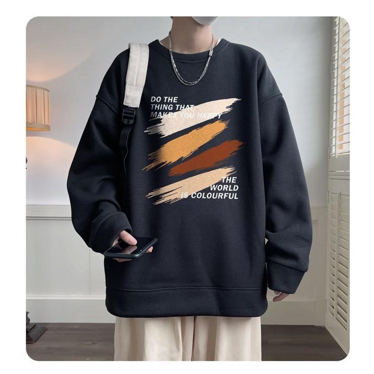 トレーナー Tシャツ メンズ 長袖Tシャツ ワッフル生地 クルーネック 通学 カジュアル 秋 長袖 ロゴ おしゃれ トップス 春 