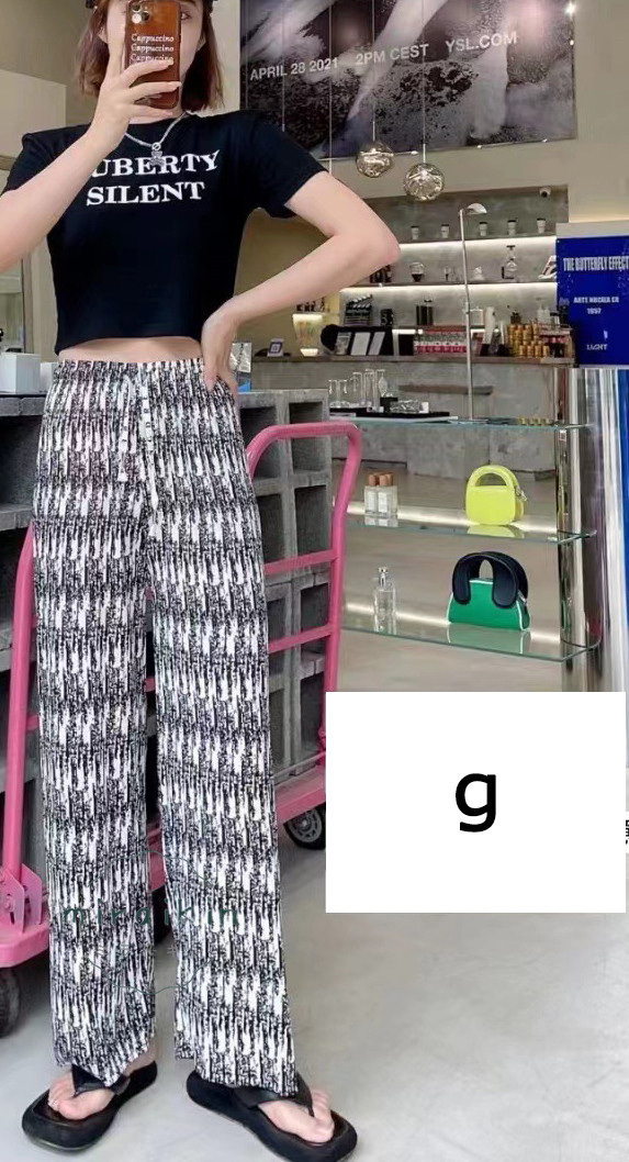 ワイドパンツ プリントイージーパンツ 柄パンツ 総柄 リラックスパンツ レディース ストレート カジュアル 接触冷感 夏用 ロング丈 ひんやり 薄手 涼しい 