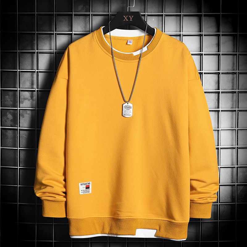 Tシャツ 長袖 メンズ ロンT 重ね着風 ロングTシャツ スポーツ 白 春服 ティーシャツ 黒 薄手 カジュアル 秋服 