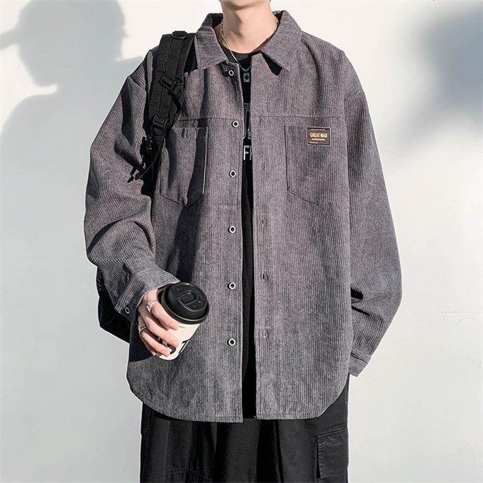 トップス メンズ 秋服 カジュアルシャツ 長袖シャツ ライトアウター 無地 ビジネス 開襟 おしゃれ カジュアル シャツ 