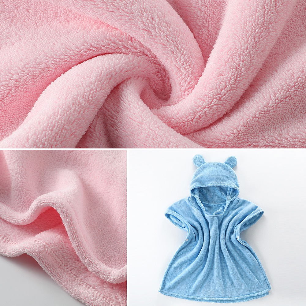 ベビー バスローブ おくるみ バスタオル キッズ ポンチョ 子供服 おすすめ 速乾 耳付き タオル 。 旅行 吸水 赤ちゃん ボタン式 かわいい フード パジャマ 