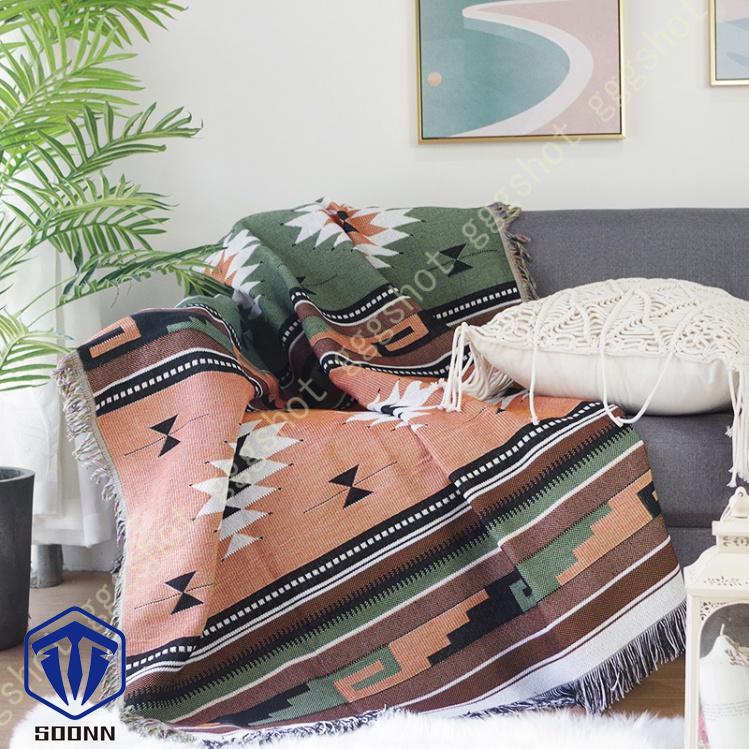 マルチカバー アンティーク ソファカバー 長方形 ブランケット フリンジ付き シンプル 汚れ防止 寝椅子用カバー ベッドカバー オシャレ 雑貨 多機能 キズ 