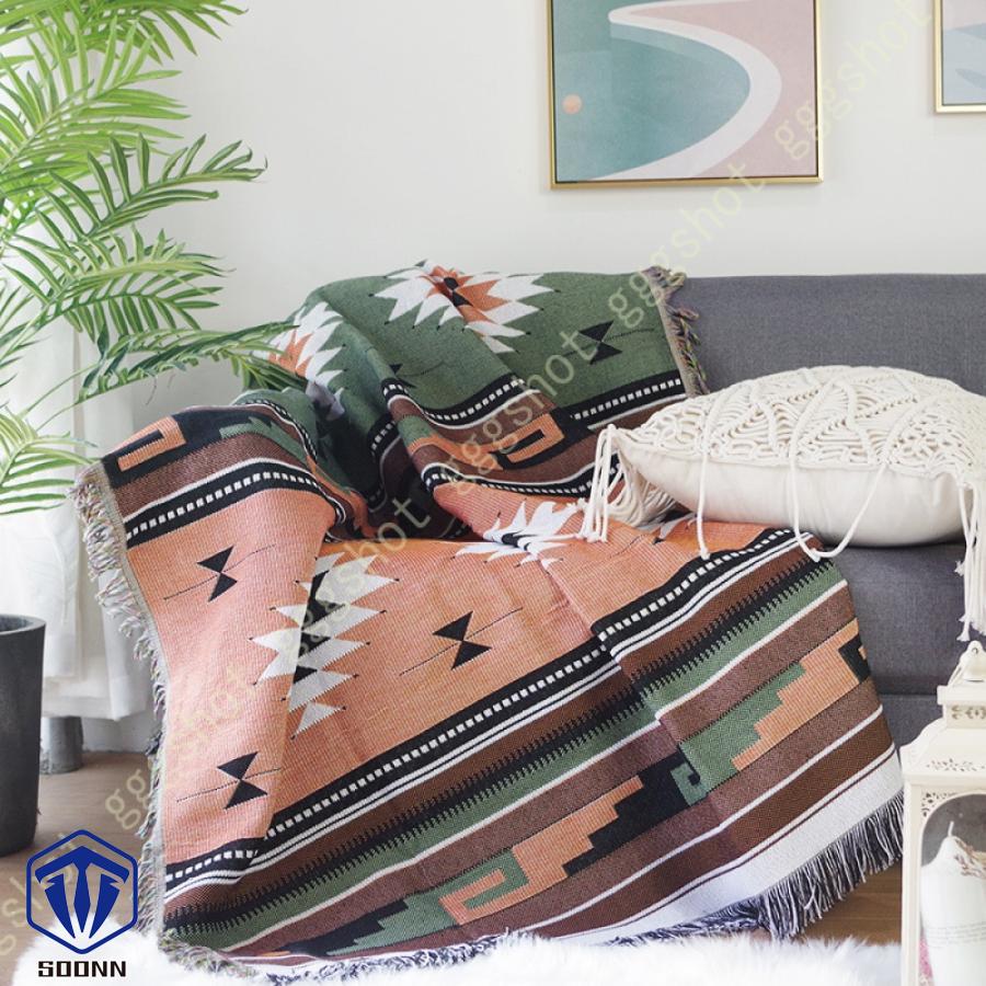 マルチカバー アンティーク ソファカバー 長方形 ブランケット フリンジ付き シンプル 汚れ防止 寝椅子用カバー ベッドカバー オシャレ 雑貨 多機能 キズ 