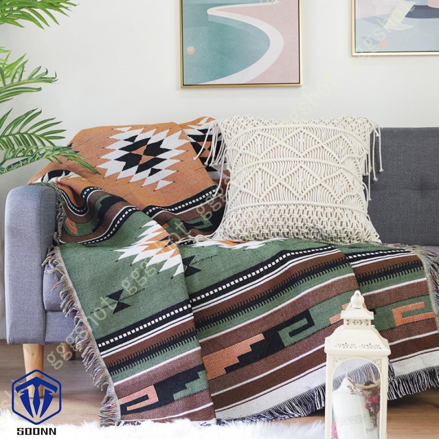 マルチカバー アンティーク ソファカバー 長方形 ブランケット フリンジ付き シンプル 汚れ防止 寝椅子用カバー ベッドカバー オシャレ 雑貨 多機能 キズ 