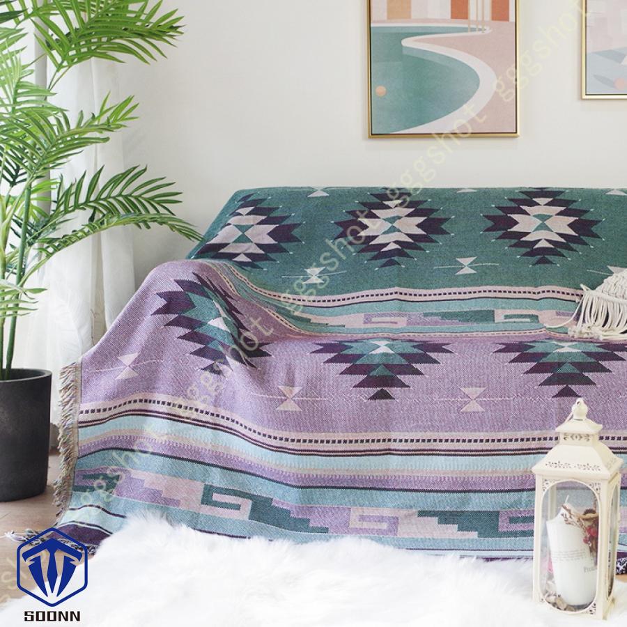 マルチカバー アンティーク ソファカバー 長方形 ブランケット フリンジ付き シンプル 汚れ防止 寝椅子用カバー ベッドカバー オシャレ 雑貨 多機能 キズ 