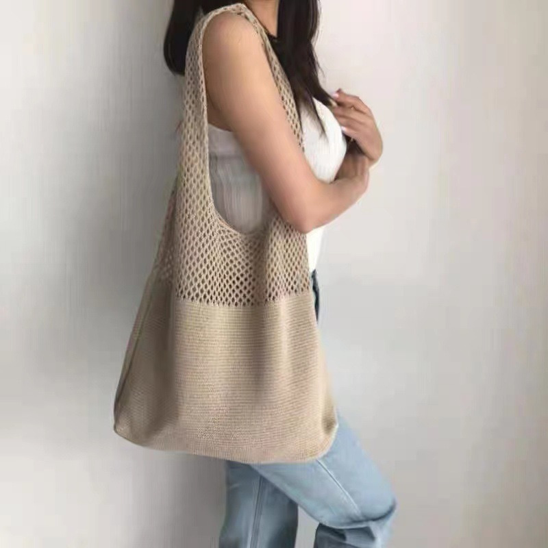 トートバッグ 大容量 肩掛けバッグ 編み 大きめ レディース 旅行 ショルダーバッグ 軽量 通勤通学 手提げ エコバッグ 肩掛け カジュアル お洒落 