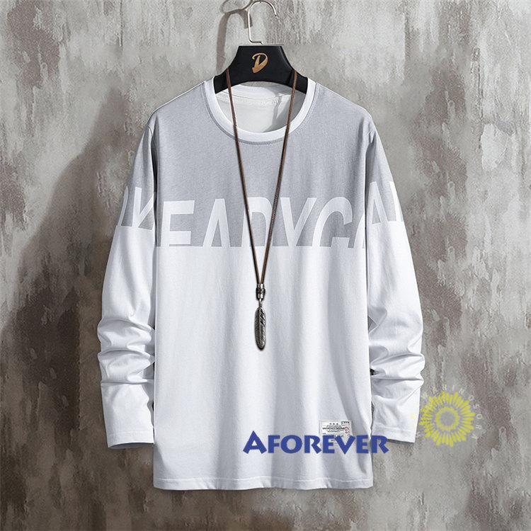 Tシャツ 長袖 メンズ おしゃれ ティーシャツ 長袖Tシャツ 秋服 30代 クルーネック 切り替え ファッション カジュアル 40代 英字 プルオーバー トップス 秋 50代 