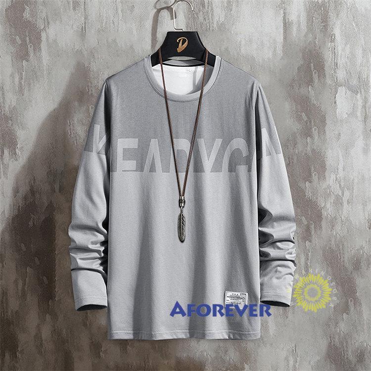 Tシャツ 長袖 メンズ おしゃれ ティーシャツ 長袖Tシャツ 秋服 30代 クルーネック 切り替え ファッション カジュアル 40代 英字 プルオーバー トップス 秋 50代 