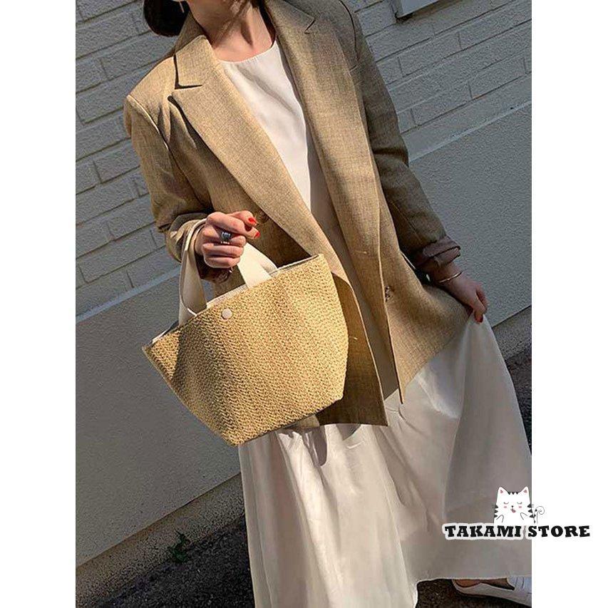 おしゃれ かごバッグ トートバッグ 女性用 かばん カゴバッグ カジュアル 無地 ナチュラル 可愛い マチあり 手提げバッグ シンプル 