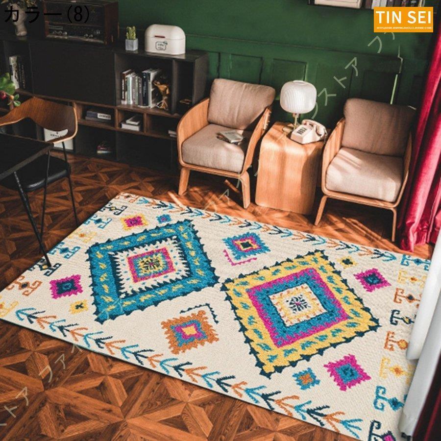 ラグ ネイティブ柄 1.5畳用 3畳用 マイクロファイバー 雑貨 夏用洗える ラグマット かわいい カフェ風 コットン キャンプ エスニック 北欧 