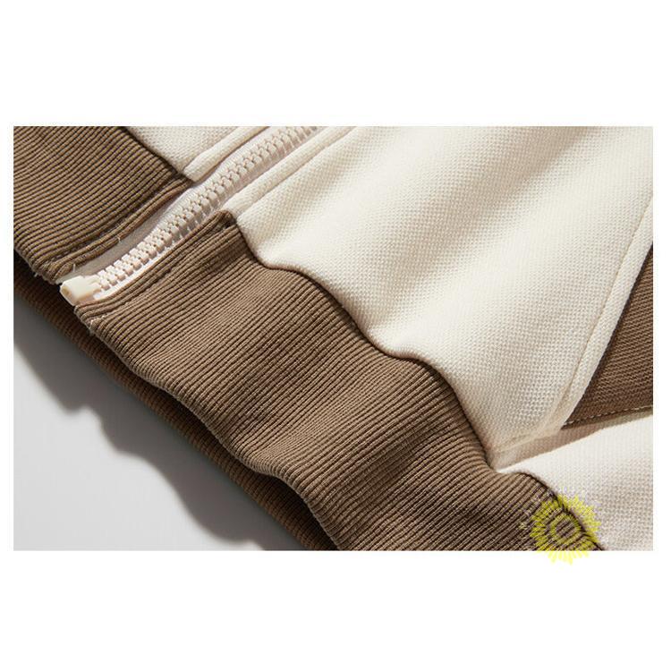 ジップメンズ 長袖 秋服 秋物 スウェット切り替え フード付き おしゃれ カジュアル トップス 