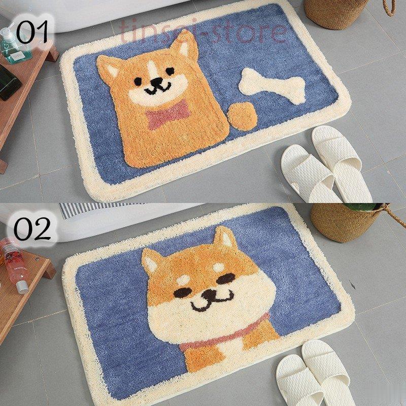 ラグマット 50*80CM絨毯 柴犬柄 カーペット リビング対応 シーズン リビング対応 滑り止め おしゃれ 北欧家具 厚手 洗える 