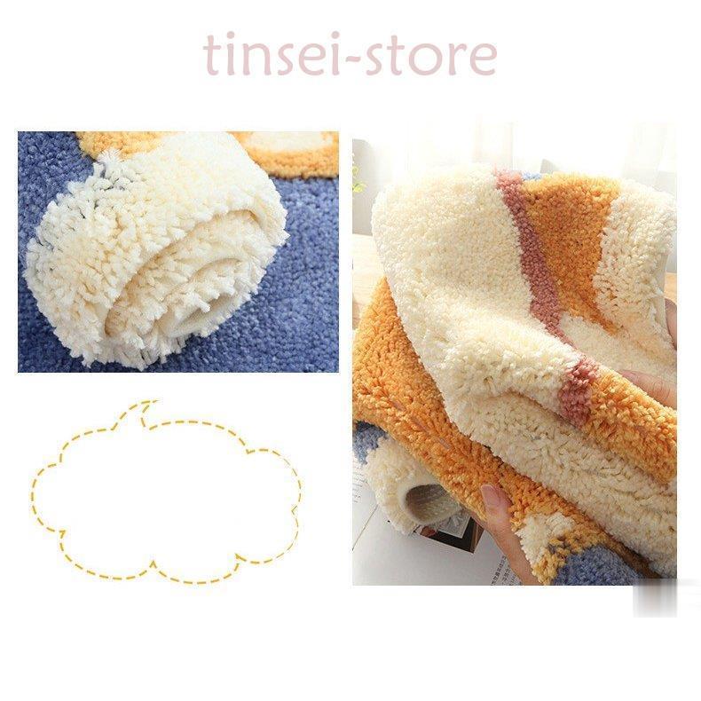 ラグマット 50*80CM絨毯 柴犬柄 カーペット リビング対応 シーズン リビング対応 滑り止め おしゃれ 北欧家具 厚手 洗える 