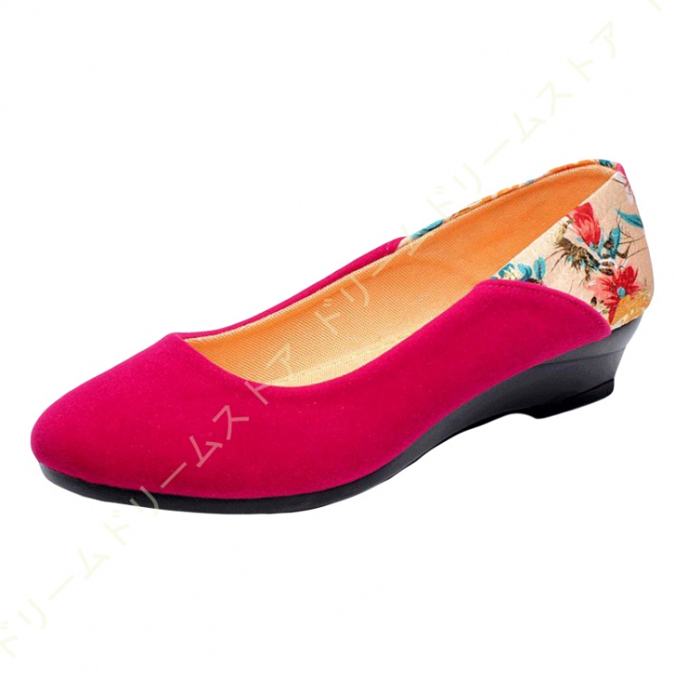 パンプス 花柄 スウェード ぺたんこ ママ軽量 通勤用 仕事 リクルート 疲れない カジュアル コンフォート 痛くない 母の日 厚底 オフィス 美脚 