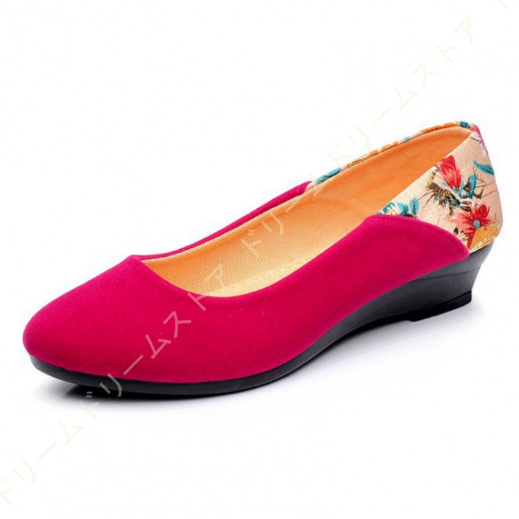 パンプス 花柄 スウェード ぺたんこ ママ軽量 通勤用 仕事 リクルート 疲れない カジュアル コンフォート 痛くない 母の日 厚底 オフィス 美脚 