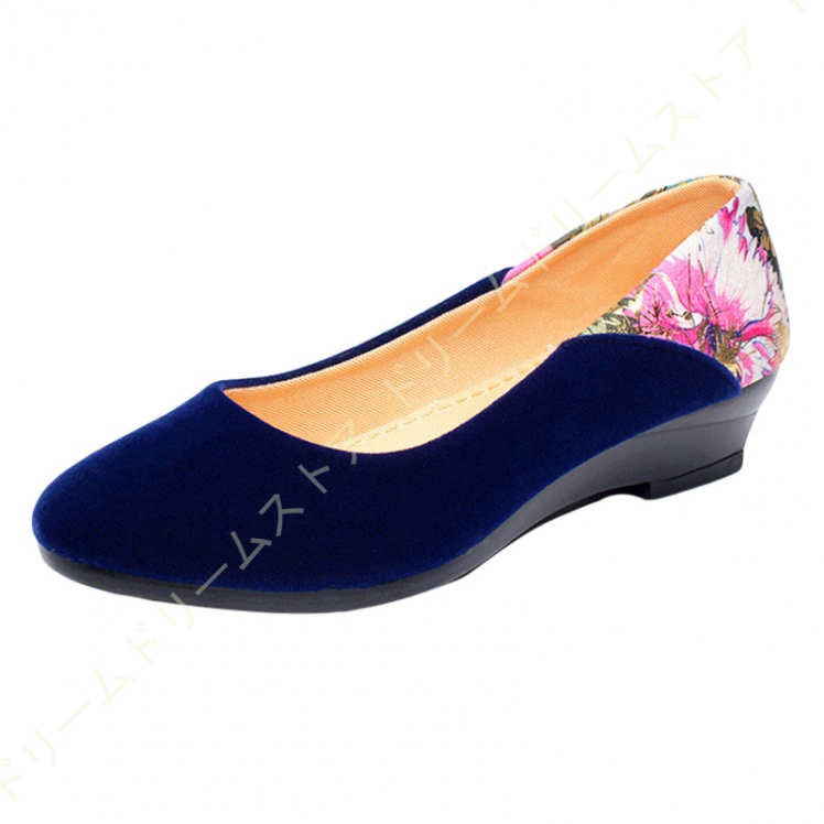 パンプス 花柄 スウェード ぺたんこ ママ軽量 通勤用 仕事 リクルート 疲れない カジュアル コンフォート 痛くない 母の日 厚底 オフィス 美脚 