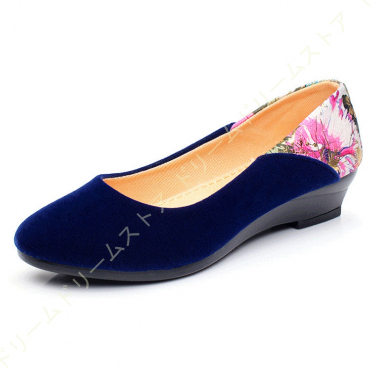 パンプス 花柄 スウェード ぺたんこ ママ軽量 通勤用 仕事 リクルート 疲れない カジュアル コンフォート 痛くない 母の日 厚底 オフィス 美脚 
