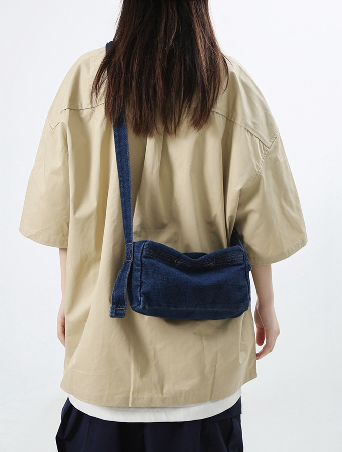 2023 新作 レディース メンズ キッズ デニム バッグ インディゴ ミニショルダー スクエア 四角 メンズ フォルム メッセンジャーバッグ 斜め掛け 底敷 ミニバッグ