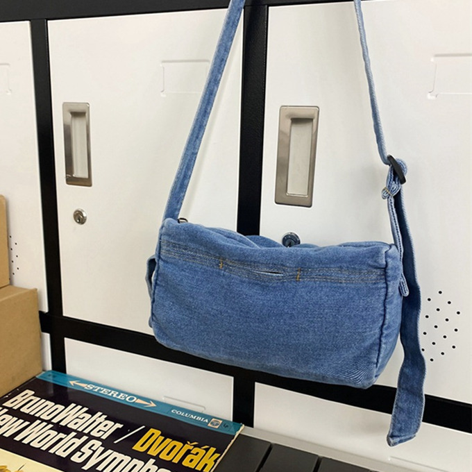 2023 新作 レディース メンズ キッズ デニム バッグ インディゴ ミニショルダー スクエア 四角 メンズ フォルム メッセンジャーバッグ 斜め掛け 底敷 ミニバッグ
