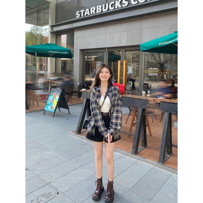 チェックシャツ 開襟シャツ 秋 体型カバー レディース チェック チェックシャツ レディースコート コート トップス 上着 ライトアウター 