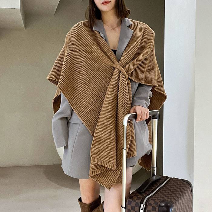 ニットケープ ショール レディース ポレロ ストール ポンチョ レディース 秋冬 防寒着 大判 ニット ケープ ケープコート ショール 