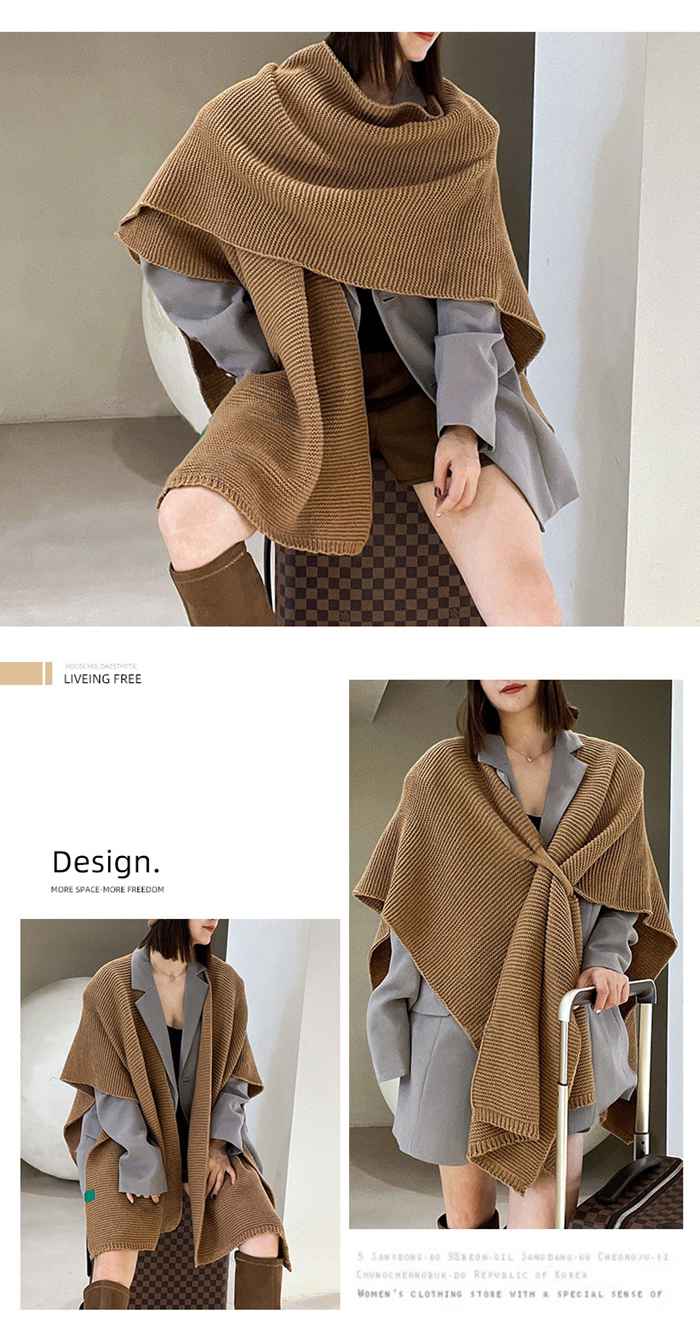 ニットケープ ショール レディース ポレロ ストール ポンチョ レディース 秋冬 防寒着 大判 ニット ケープ ケープコート ショール 
