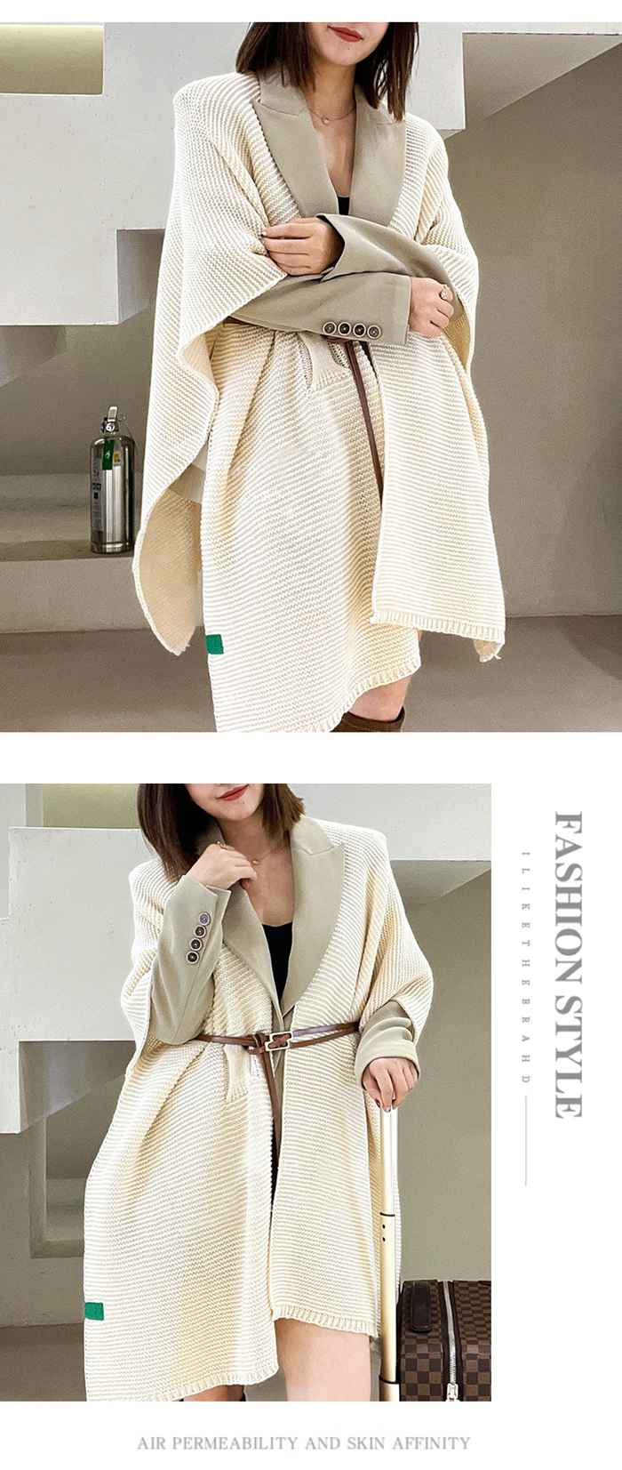 ニットケープ ショール レディース ポレロ ストール ポンチョ レディース 秋冬 防寒着 大判 ニット ケープ ケープコート ショール 