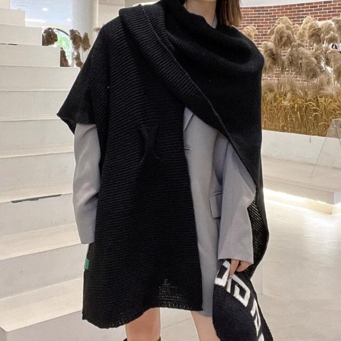 ニットケープ ショール レディース ポレロ ストール ポンチョ レディース 秋冬 防寒着 大判 ニット ケープ ケープコート ショール 