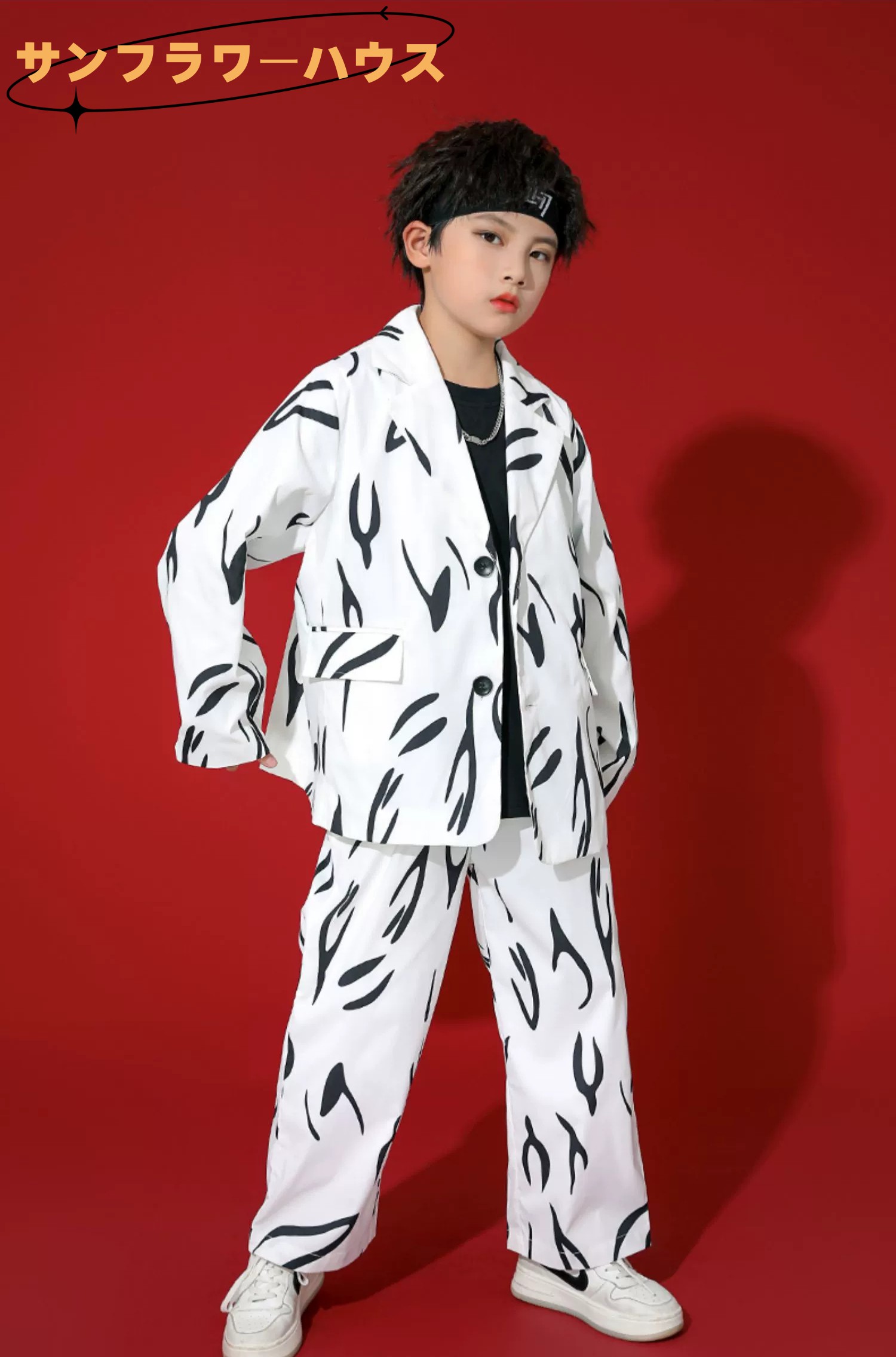 子供服 セットアップ ダンスウェア ステージ衣装 2点セット キッズ 長袖 ヒップホップ 練習着 女の子 ロングパンツ ダンス衣装 演出服 男の子 Tシャツ 