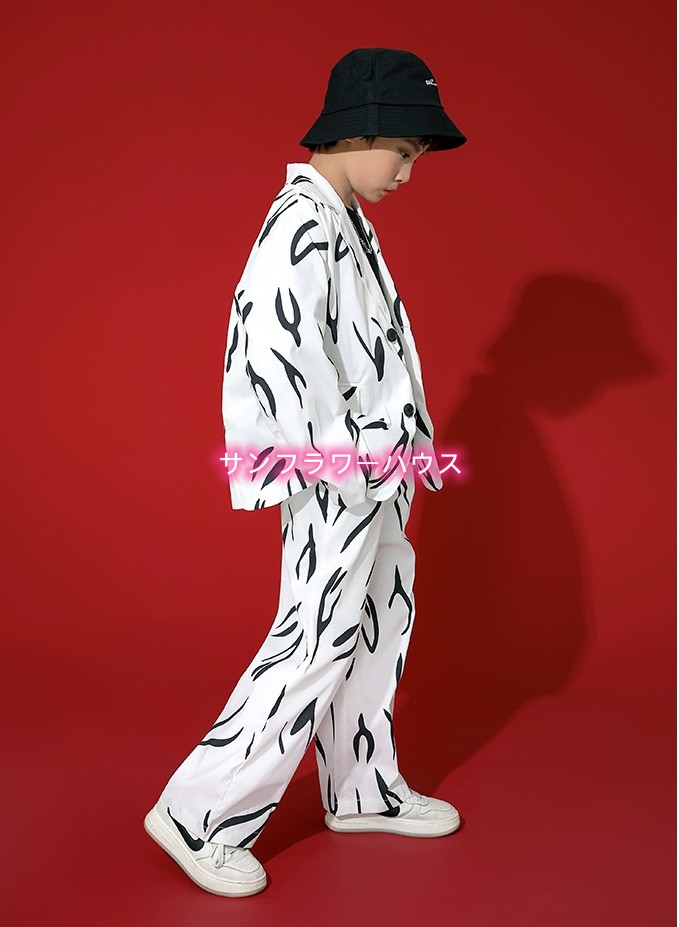 子供服 セットアップ ダンスウェア ステージ衣装 2点セット キッズ 長袖 ヒップホップ 練習着 女の子 ロングパンツ ダンス衣装 演出服 男の子 Tシャツ 