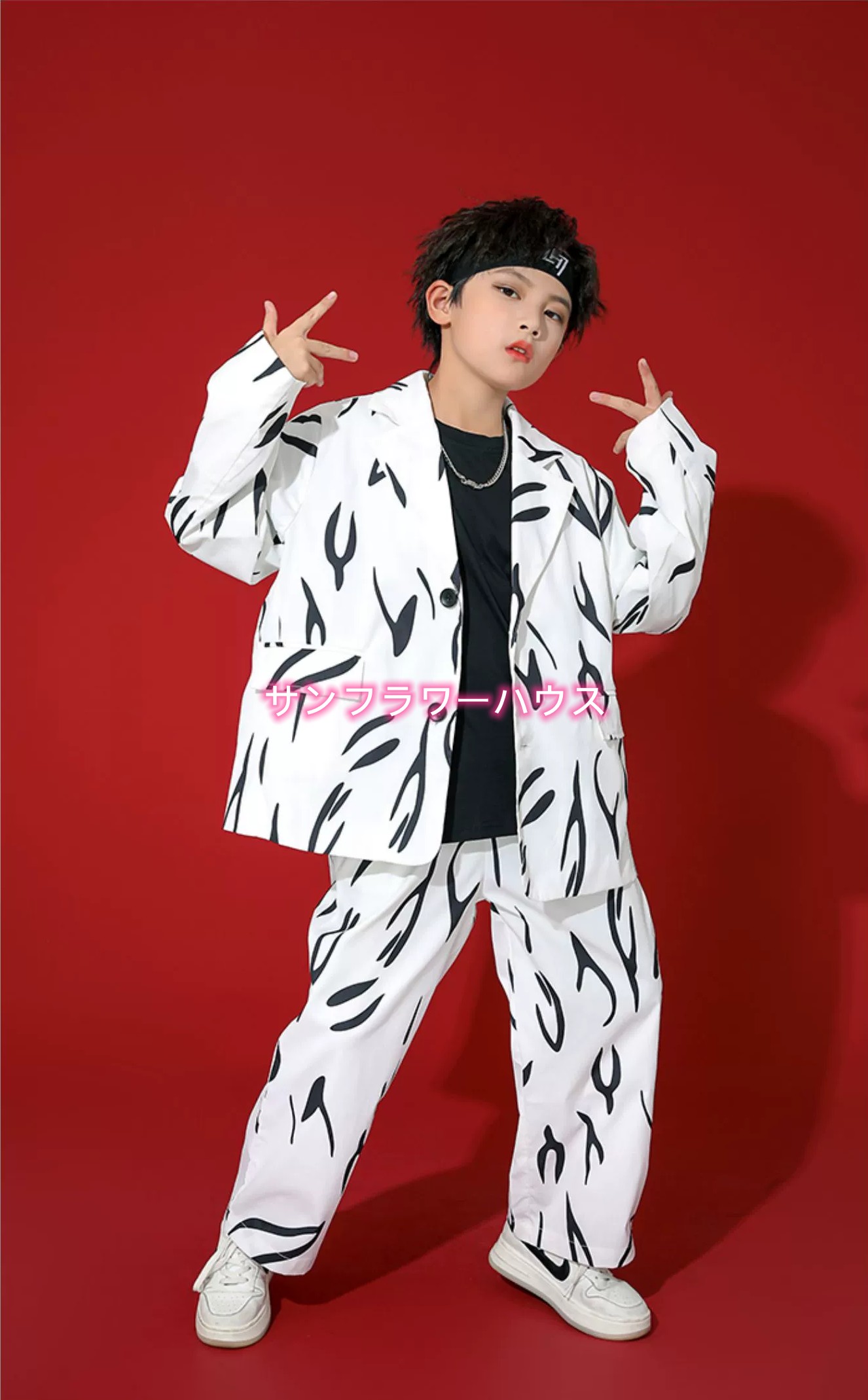 子供服 セットアップ ダンスウェア ステージ衣装 2点セット キッズ 長袖 ヒップホップ 練習着 女の子 ロングパンツ ダンス衣装 演出服 男の子 Tシャツ 