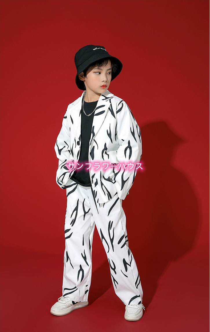 子供服 セットアップ ダンスウェア ステージ衣装 2点セット キッズ 長袖 ヒップホップ 練習着 女の子 ロングパンツ ダンス衣装 演出服 男の子 Tシャツ 