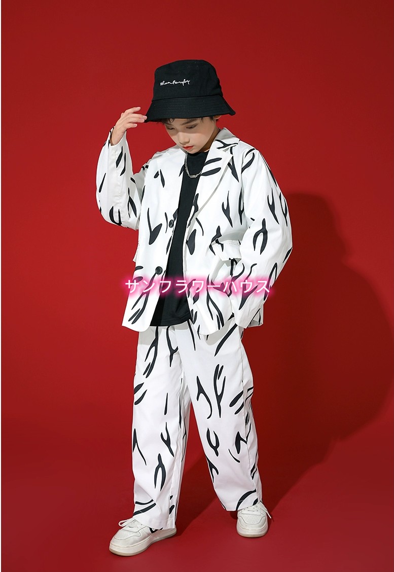 子供服 セットアップ ダンスウェア ステージ衣装 2点セット キッズ 長袖 ヒップホップ 練習着 女の子 ロングパンツ ダンス衣装 演出服 男の子 Tシャツ 