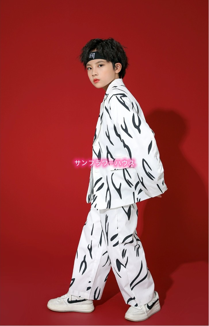 子供服 セットアップ ダンスウェア ステージ衣装 2点セット キッズ 長袖 ヒップホップ 練習着 女の子 ロングパンツ ダンス衣装 演出服 男の子 Tシャツ 